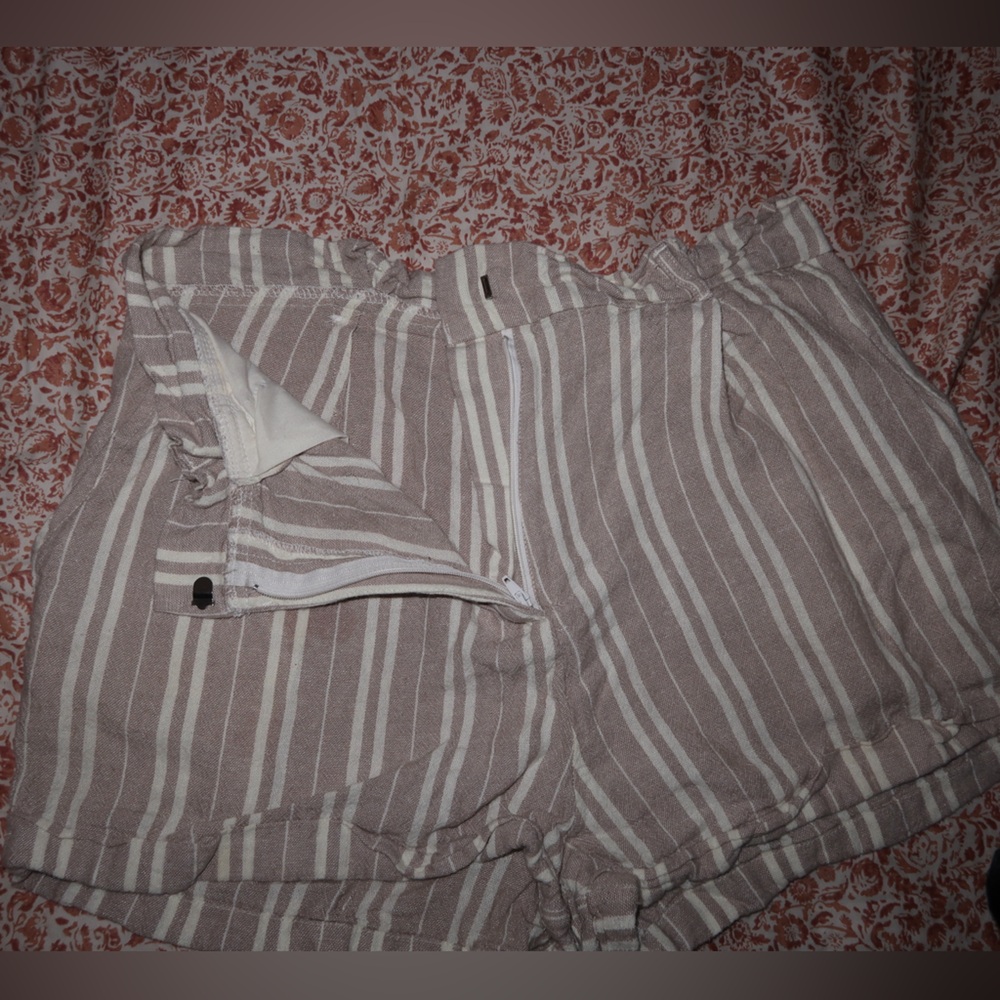 Forever 21 High Waisted Striped Linen Shorts